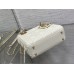 Lady Dior Mini Bag, 17, White Lambskin, Champagne Gold Hardware, Size: 17cm