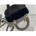 Lady Dior Medium Bag, 24, Black, Grained Calfskin, Size: 24cm