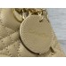 Lady Dior Medium Bag, 24, Apricot, Gold Hardware, Grained Calfskin, Size: 24cm