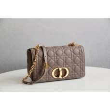 Dior Caro Chain Bag, Deep Pink, Gold Hardware, Calfskin, Medium 25, Size: 25.5x15.5x8cm