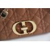 Dior Caro Chain Bag, Brown, Gold Hardware, Calfskin, Small 20, Size: 20x12x7cm