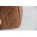 Dior Caro Chain Bag, Brown, Gold Hardware, Calfskin, Small 20, Size: 20x12x7cm