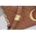 Dior Caro Chain Bag, Apricot, Gold Hardware, Calfskin, Medium 25, Size: 25.5x15.5x8cm