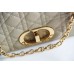 Dior Caro Chain Bag, White, Gold Hardware, Calfskin, Large 28 , Size: 28x17x9cm