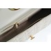 Dior Caro Chain Bag, White, Gold Hardware, Calfskin, Large 28 , Size: 28x17x9cm