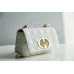 Dior Caro Chain Bag, White, Gold Hardware, Calfskin, Small 20, Size: 20x12x7cm