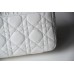 Dior Caro Chain Bag, White, Gold Hardware, Calfskin, Medium 25, Size: 25.5x15.5x8cm