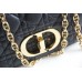 Dior Caro Chain Bag, Black, Gold Hardware, Calfskin, Small 20, Size: 20x12x7cm