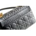 Dior Caro Chain Bag, Black, Gold Hardware, Calfskin, Small 20, Size: 20x12x7cm