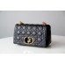 Dior Caro Chain Bag, Black, Gold Hardware, Calfskin, Medium 25, Size: 25.5x15.5x8cm