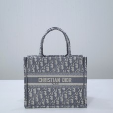 Dior Book Tote, Classic Grey Oblique Embroidery, Medium 36, Size: 36x27x16cm