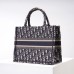 Dior Book Tote, Classic Blue Oblique Embroidery, Small 26, Size: 26.5x21x14cm