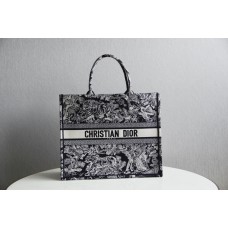 Dior Book Tote, Classic Zoo Oblique Embroidery, Large 42, Size: 42x35x18cm