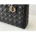 Lady Dior Bag, 7-Compartment, Black Lambskin, Gold Hardware, Sheepskin Material, Size: 32x25x11cm