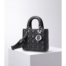 Lady Dior 4-Compartment Bag, 20, Black Lambskin, Model: 8878, Size: 20x16.5x8cm
