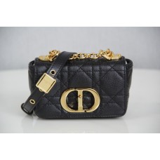 Dior Caro 2023 Micro Mini (Style: 2023 Mini) Soft Calfskin, Black, Gold Hardware, Size: 13x8x4cm