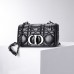 Dior Caro Calfskin, Black, Deep Silver Hardware, Small (20x12x7cm)