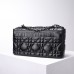 Dior Caro Calfskin, Black, Deep Silver Hardware, Large (28x17x9cm)