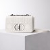 Dior Caro Calfskin, White, Deep Silver Hardware, Small (20x12x7cm)