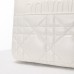 Dior Caro Calfskin, White, Deep Silver Hardware, Small (20x12x7cm)