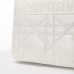 Dior Caro Calfskin, White, Deep Silver Hardware, Medium (25.5x15.5x8cm)