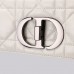 Dior Caro Calfskin, White, Deep Silver Hardware, Large (28x17x9cm)
