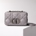 Dior Caro Calfskin, Gray, Deep Silver Hardware, Small (20x12x7cm)