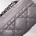 Dior Caro Calfskin, Gray, Deep Silver Hardware, Small (20x12x7cm)