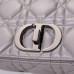 Dior Caro Calfskin, Gray, Deep Silver Hardware, Medium (25.5x15.5x8cm)