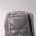 Dior Caro Calfskin, Gray, Deep Silver Hardware, Medium (25.5x15.5x8cm)