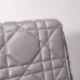 Dior Caro Calfskin, Gray, Deep Silver Hardware, Large (28x17x9cm)