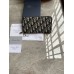 Dior Wallet, Long Zip, Classic Blue Oblique, Size: 19x11cm