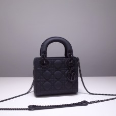 Lady Dior So Black Mini 17, Three Blocks, Calfskin Ultra-matte, Size: 17cm