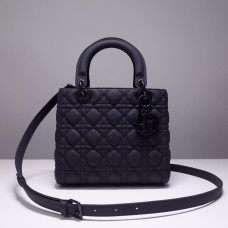 Lady Dior So Black Medium 24, Three Blocks, Calfskin Ultra-matte, Size: 24cm