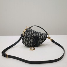 Dior Saddle Bag, Classic Blue Oblique, Gold Hardware, Small (21x18x5cm)