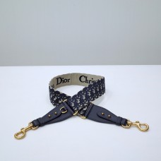 Dior Oblique Shoulder Strap, Classic Blue, Gold Hardware