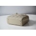 Lady Dior Mini 17cm, Three Blocks, Patent Leather, Light Yellow, Champagne Gold Hardware