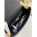 Fendi Baguette Medium 24 Chain Black All Leather Gold Buckle 24x14.5x7cm 7001