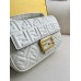 Fendi Baguette Medium 24 Chain White All Leather Gold Buckle 24x14.5x7cm 7001