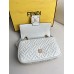 Fendi Baguette Medium 24 Chain White All Leather Gold Buckle 24x14.5x7cm 7001