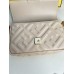 Fendi Baguette Mini 19 Chain Apricot All Leather Gold Buckle 19x11.5x4cm