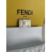 Fendi Baguette Mini 19 Chain White All Leather Gold Buckle 19x11.5x4cm