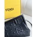 Fendi First 25 All Leather Embossed Black 25x18x9cm