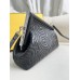 Fendi First 25 All Leather Embossed Black 25x18x9cm