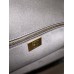 Fendi Baguette Medium 27 Gray Canvas Gold Buckle 27x15x6cm