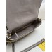 Fendi Baguette Medium 27 Gray Canvas Gold Buckle 27x15x6cm