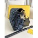 Fendi Baguette Medium 27 Blue Canvas Gold Buckle 27x15x6cm