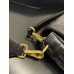 Fendi  Baguette Medium 26 Black All Leather Embossed Gold Buckle 26x13x6cm