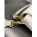Fendi  Baguette Medium 26 White All Leather Embossed Gold Buckle 26x13x6cm