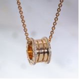 Bvlgari B.ZERO1 Necklace Spring Rose gold with side diamonds (Only 1 pcs of free zone each order)